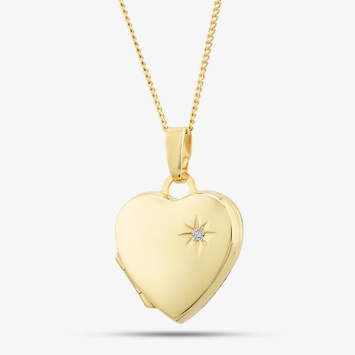 9ct gold heart shaped diamond - heart,