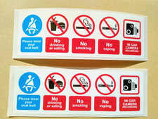 Taxi Warning Stickers x 2
