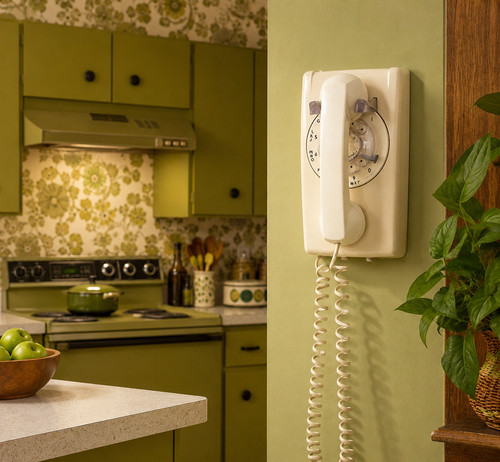 Vintage ivory rotary - rotary, wall