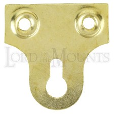 38mm Keyhole Mirror Plates Upside Down Brass Plated Secure Picture Frame Hanging