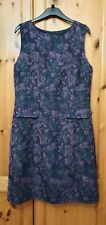 Laura Ashley Pure Wool Pinafore Dress, Navy/Purple, Size 14, Immaculate 