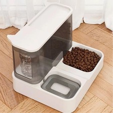 2 in1 Feeder Food Water Dispenser Bowl Automatic Dog Cat Bottle Pet Self Feeding