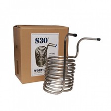 S30 Stainless Steel Spiral Wort Chiller - For Homebrew All Grain Beer 