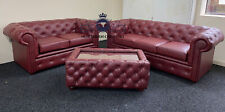 Chesterfield Sofa in Ox Blood Bonded Leather