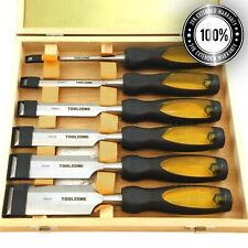 6pc Wood Chisel Set Professional Woodworking Carpentry Bevel Edge Carving Chisel