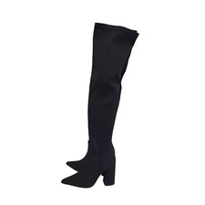 Truffle Black Zipped Long Lined Thigh Boots Uk Women's Size 6