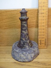 Cornish Serpentine Stone Lighthouse  .11cm tall.  /  14cm on Stone base   (SC