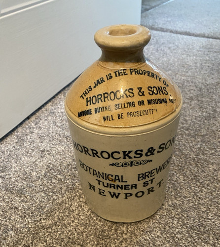 Antique stoneware flagon - stoneware,