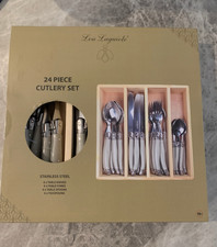 Lou Laguiole 24 Piece Cutlery Gift Set Premium Quality Cutlery Set Wooden Tray