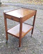 Vintage mid century oak Drinks Trolley Mid-century Modern Cocktails Plants