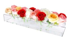 2 PACK Clear Acrylic 12 Hole Flower Vase  Centerpiece Decor W/ Battery Op Light