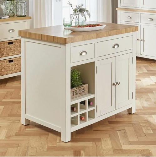Kitchen island with - solid, oak