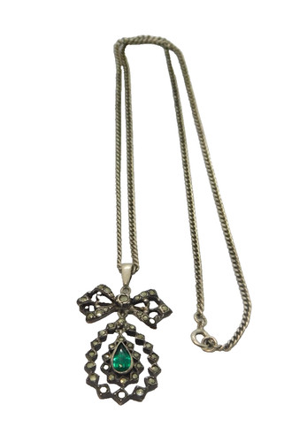 935 silver marcasite green - marcasite,