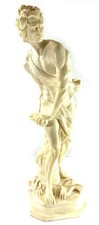 A. Santini 15.25” David Sculpture Alabasterite Figurine Italy – David & Goliath