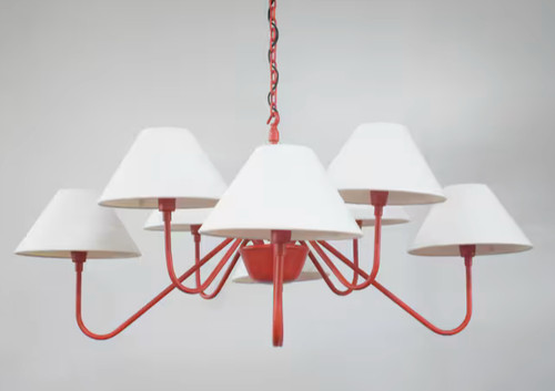 Red chandelier light - chandelier, fixture