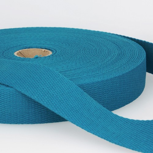 Teal blue cotton webbing - teal,