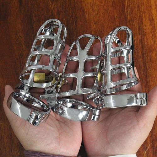 Male metal chastity - cage, belt