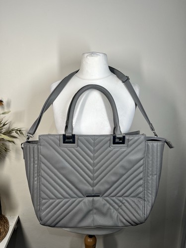 Primark grey quilted tote bag - quilted,