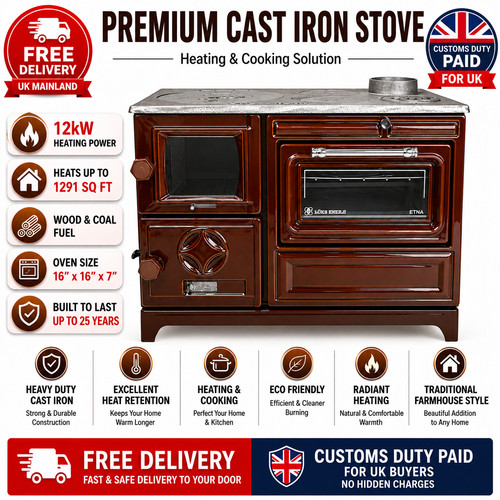 Cast iron wood burning - cast, stove