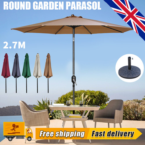 Round garden parasol - 2.7m,