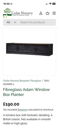 Fibreglass adam window box - adam,