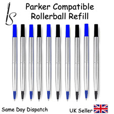 Parker Compatible Quink Rollerball Refills - Fine & Medium - Black or Blue