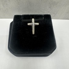 Diamond Cross Pendant in 10kt Yellow Gold – 0.12ctw, Hidden Bail, New