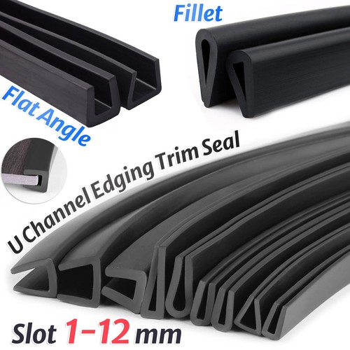 Black rubber channel - black, u