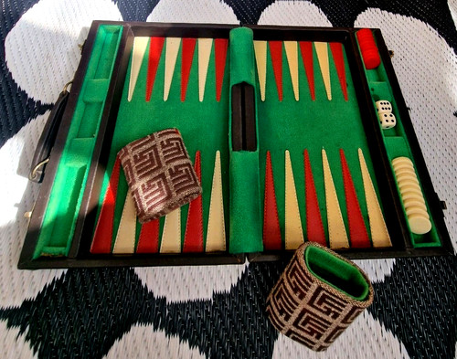 Premium leather backgammon - ',