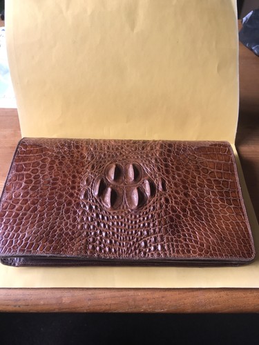 Vintage crocodile skin clutch - vintage,