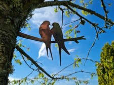 Metal Love Birds Branch Swallows Silhouette Home Garden Ornament Tree Decoration