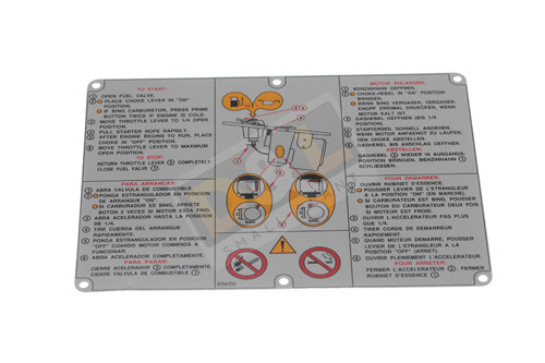 Fuel tank instruction label - instruction,