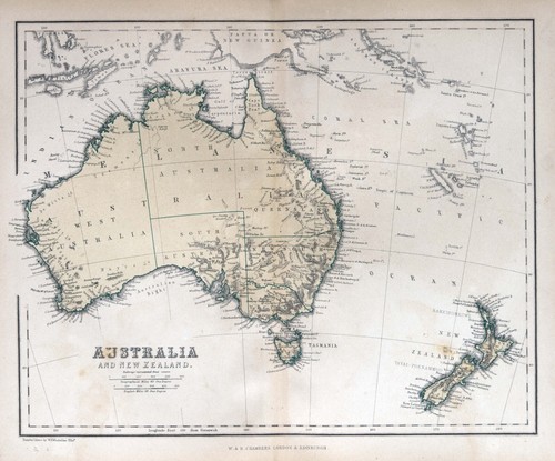 Map australia new zealand - map,