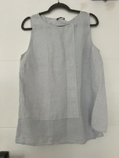 Oska Pale Blue Linen Tunic Top