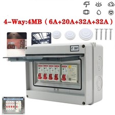 4 Way Consumer Unit Fuse Box 4 MCB Circuit Isolator Shed Garage Caravan Breakers