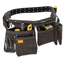 Tool Apron Leather Pouch Multi Pockets Belt With Adjustable Hammer Loop - 113