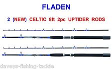 2 FLADEN CELTIC 8ft UPTIDE BOAT RODS SEA FISHING TROLLING JIGGING LURES PIRKS