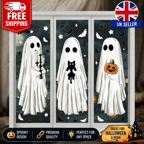 Large halloween ghost window - ghost,