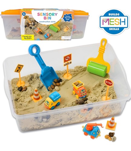 Sensory bin construction zone - construction,
