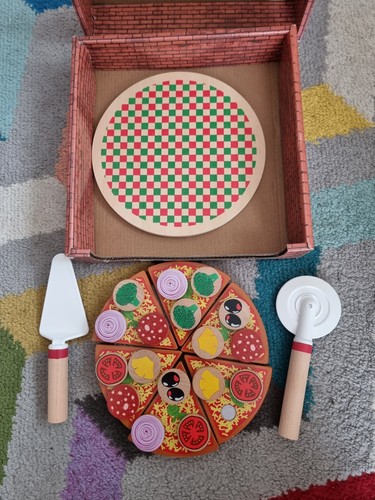 Wooden playset pizza slices - pizza,