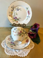 Vintage Royal Stafford Fine Bone China 'Bideford' Tea Trio Set/ Floral Design