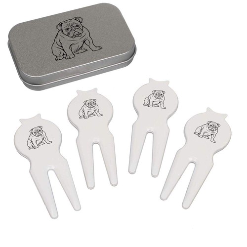 Bulldog line art golf divot - 'bulldog,