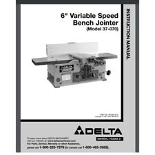 Delta 37-070 6 inch Variable Speed Bench Jointer Owner Manual 21 pages
