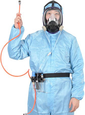 Air Fed Full Face Respirator System w/ Compressor Connection Safety Mask