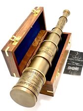 Antique Brass Pirate Telescope 20" with Box – Marine Handheld Spyglass Vintgage