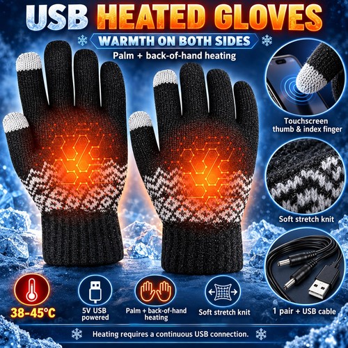Usb heated gloves men - men, women