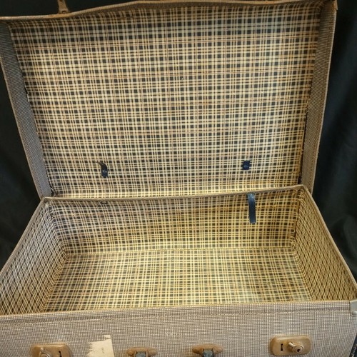 Vintage suitcase blue check - suitcase,