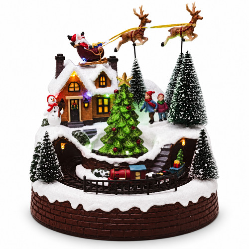 Christmas village santa sleigh - village,