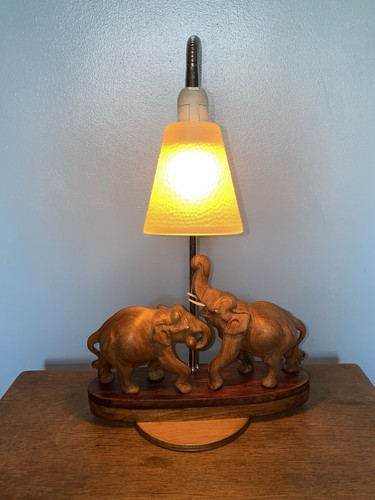 Pair wooden elephant s - pair,