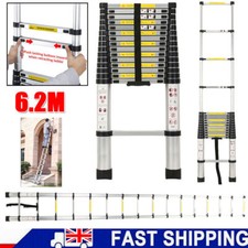6.2M Heavy Duty Telescopic Loft Ladder Multi-Use Extendable Safe Foof Work Tool